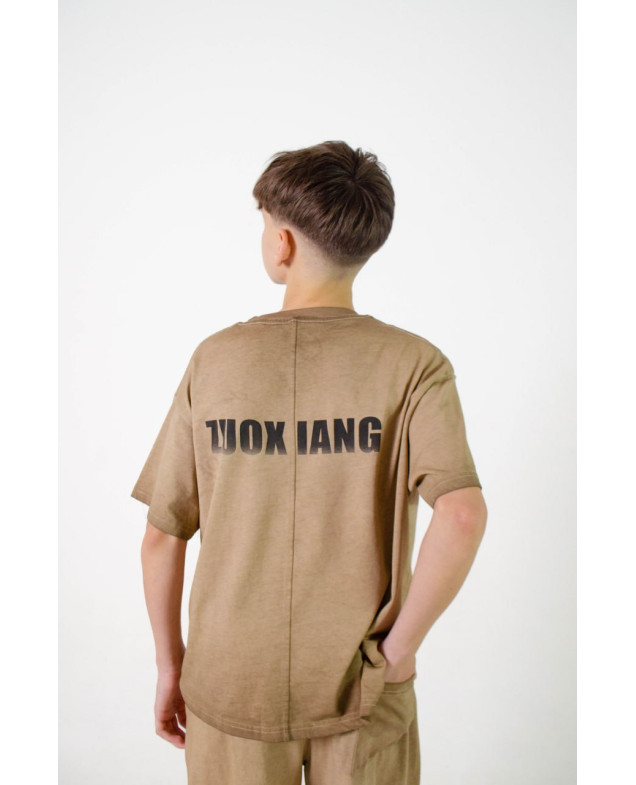 Костюм для хлопчика на літо 26196 котон коричневий ZUOX IANG,рванка 150(р) 