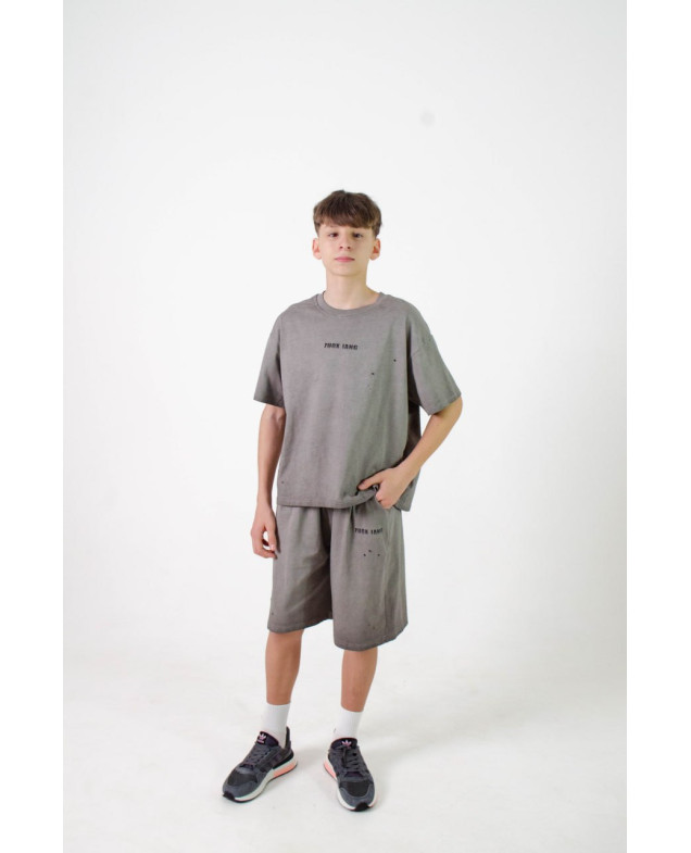 Костюм для хлопчика на літо 26196 котон сірий ZUOX IANG,рванка 160(р) 