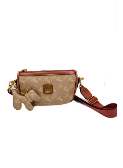 Сумка для дівчинки 209# екошкіра коричневий 17*8*12 сідло Tiaoshijia