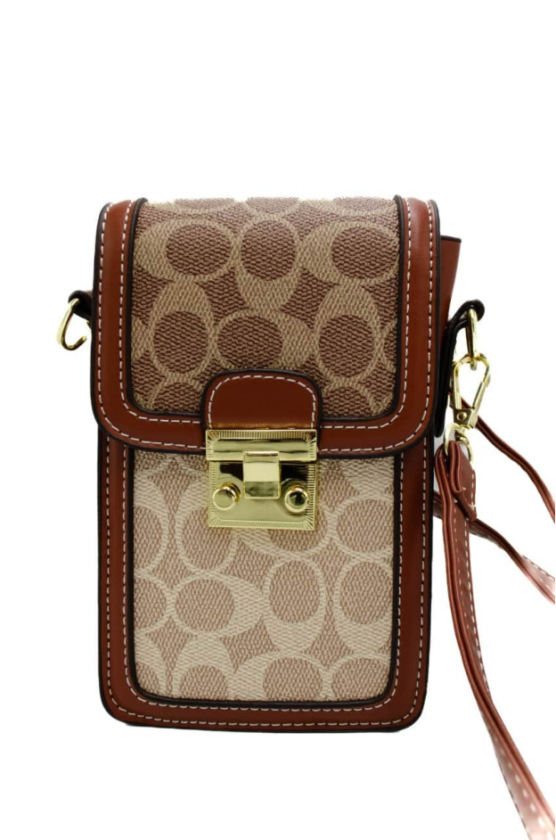 Сумка для дівчинки 998164 екошкіра беж/коричневий 11*18*7 Phone bag
