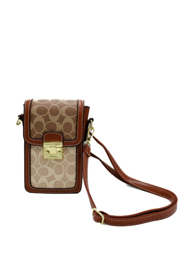 Сумка для дівчинки 998164 екошкіра беж/коричневий 11*18*7 Phone bag