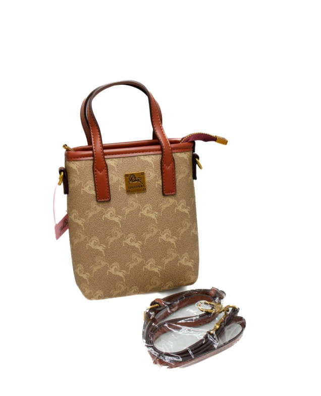 Сумка для дівчинки 218# екошкіра коричневий 14*5*9 мінітоут Tiaoshijia