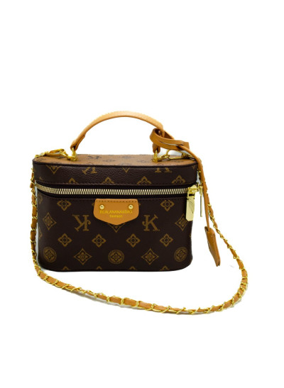 Сумка для дівчинки 8501 екошкіра шоколад/беж 19*7*13 Vanity Bag Monogram