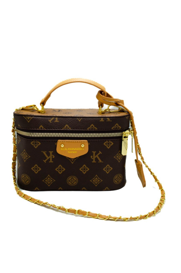 Сумка для дівчинки 8501 екошкіра шоколад/беж 19*7*13 Vanity Bag Monogram