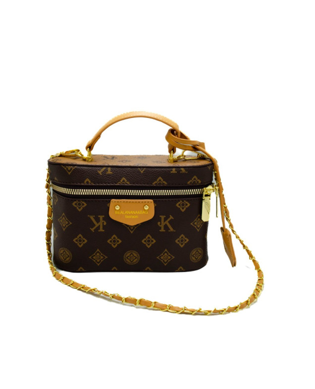 Сумка для дівчинки 8501 екошкіра шоколад/беж 19*7*13 Vanity Bag Monogram