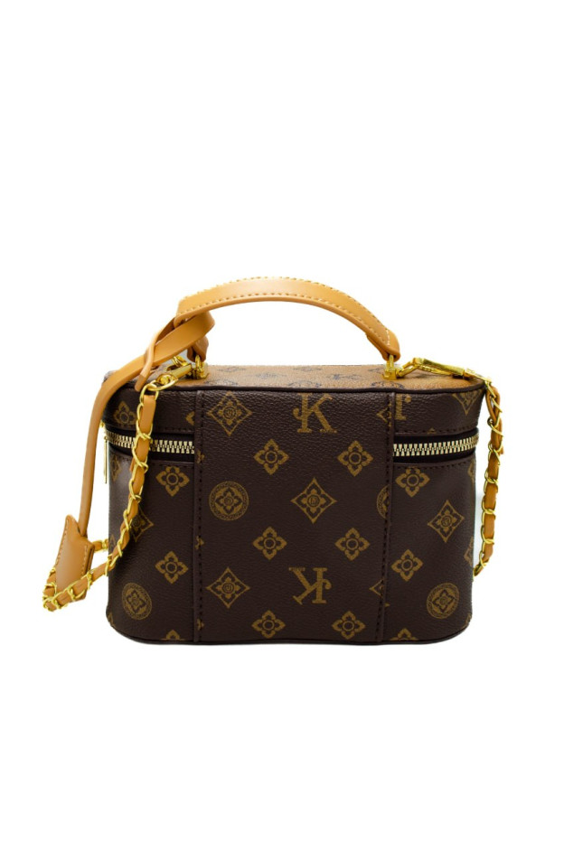 Сумка для дівчинки 8501 екошкіра шоколад/беж 19*7*13 Vanity Bag Monogram