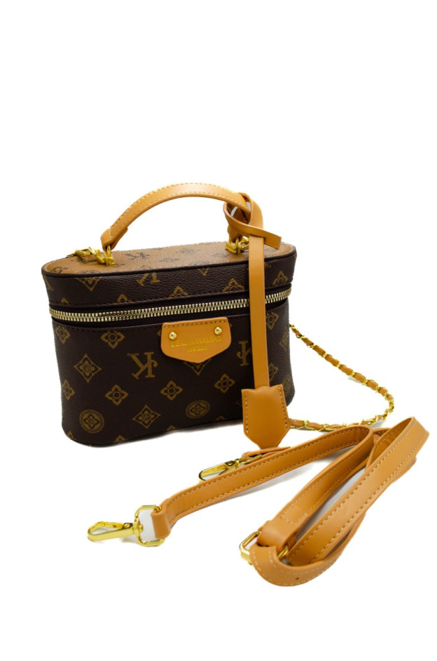 Сумка для дівчинки 8501 екошкіра шоколад/беж 19*7*13 Vanity Bag Monogram