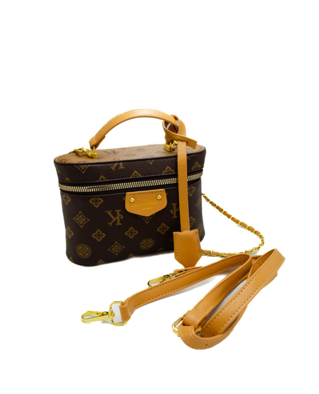 Сумка для дівчинки 8501 екошкіра шоколад/беж 19*7*13 Vanity Bag Monogram