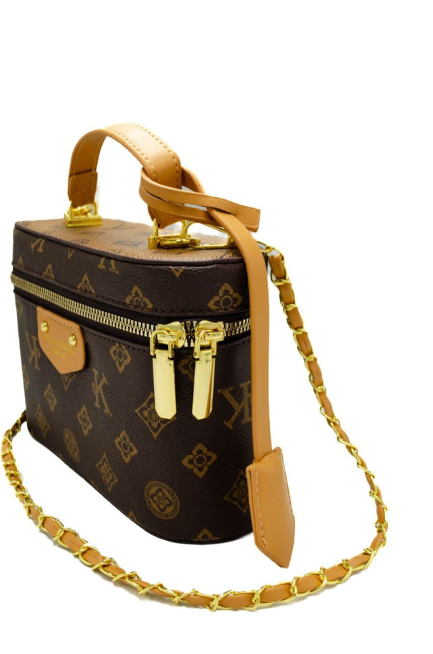 Сумка для дівчинки 8501 екошкіра шоколад/беж 19*7*13 Vanity Bag Monogram