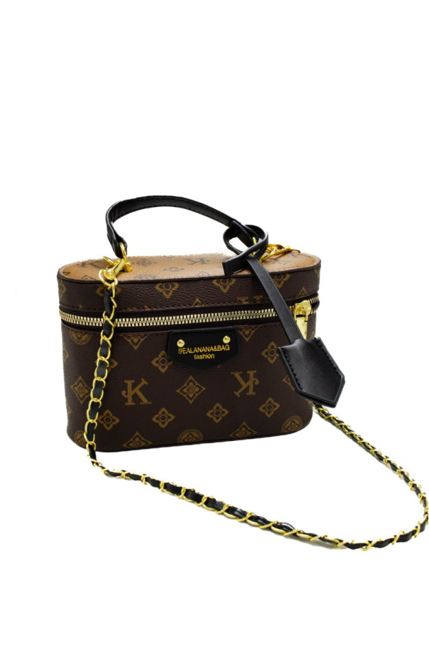 Сумка для дівчинки 8501 екошкіра шоколад/чорний 19*7*13 Vanity Bag Monogram
