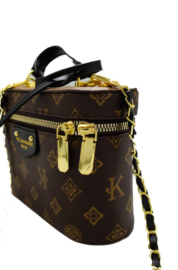 Сумка для дівчинки 8501 екошкіра шоколад/чорний 19*7*13 Vanity Bag Monogram