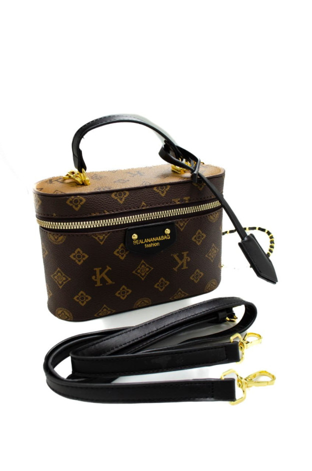 Сумка для дівчинки 8501 екошкіра шоколад/чорний 19*7*13 Vanity Bag Monogram