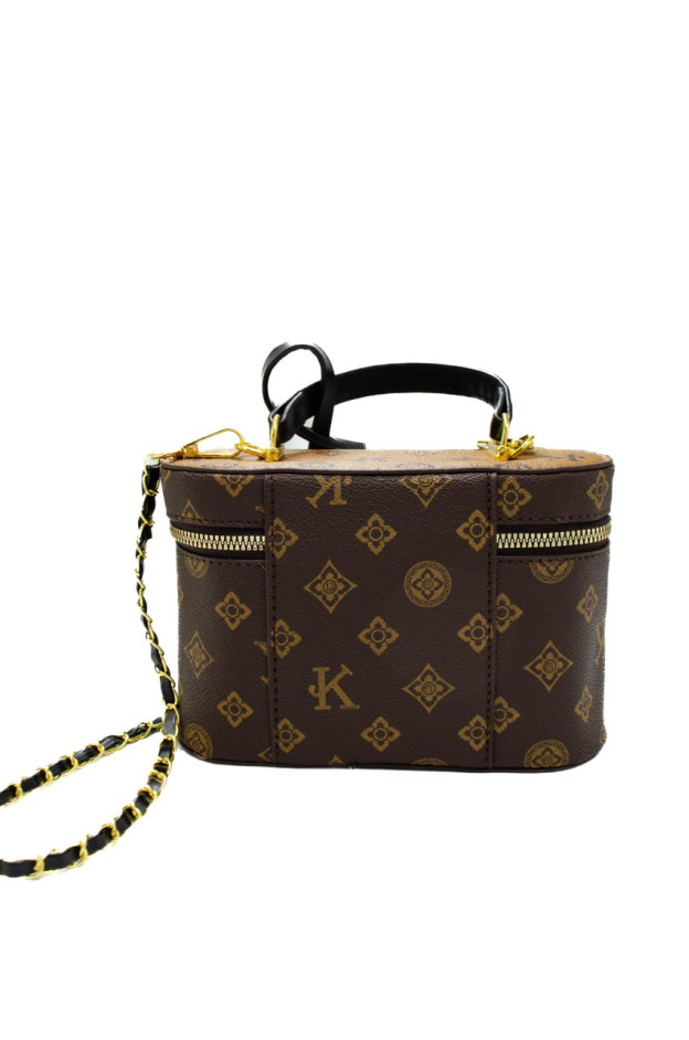 Сумка для дівчинки 8501 екошкіра шоколад/чорний 19*7*13 Vanity Bag Monogram