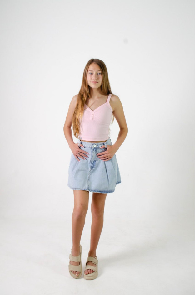 Спідниця для дівчинки на літо 998165 котон блакитний AISHA 146(р) 