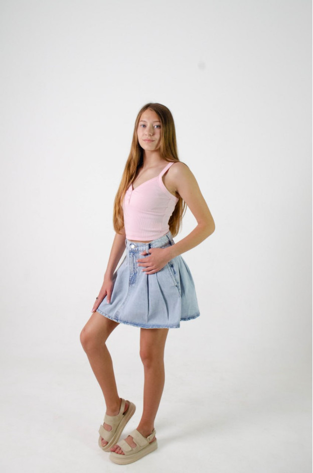 Спідниця для дівчинки на літо 998165 котон блакитний AISHA 146(р) 