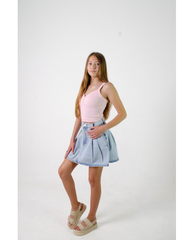 Спідниця для дівчинки на літо 998165 котон блакитний AISHA 146(р) 