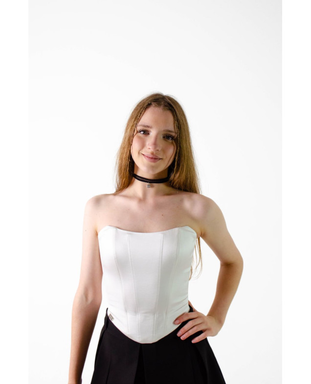 Корсет для дівчинки на літо 998168 атлас/котон молочний EYRIS 152(р) 