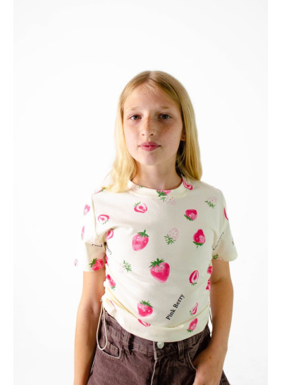Футболка для дівчинки на літо 2606 котон вершкове масло Pink Berry 100(р) 