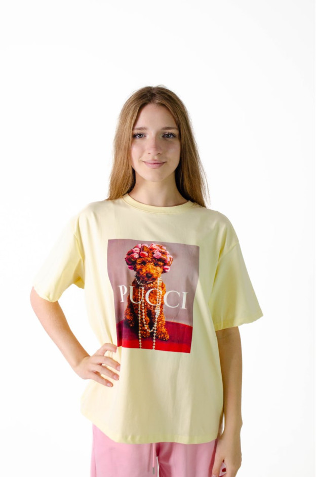 Футболка для дівчинки на літо K070 котон банан PUCCI one size(р) 