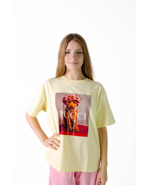 Футболка для дівчинки на літо K070 котон банан PUCCI one size(р) 