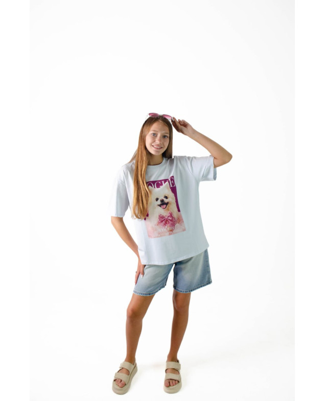 Футболка для дівчинки на літо K072 котон блакитний DOGUE one size(р) 