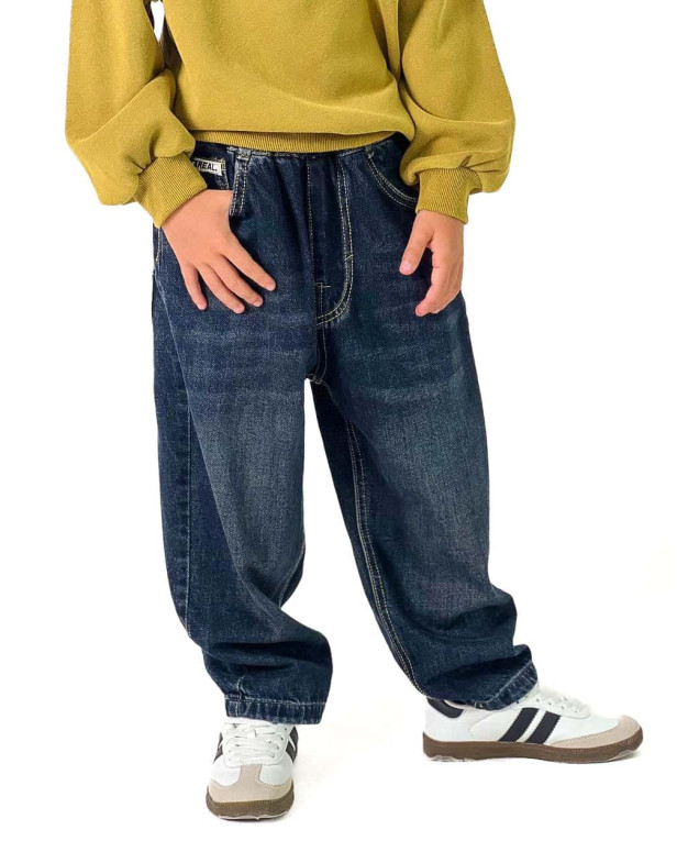Джинси для хлопчика весна-осінь A2621 котон темно синій baggy jeans ADLER 130(р) 