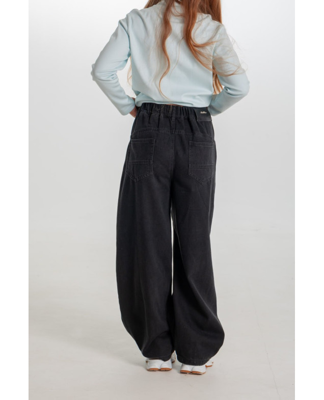 Джинси для дівчинки весна-осінь 26979 котон чорний baggy jeans заклепки 150(р) 