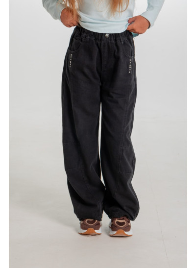 Джинси для дівчинки весна-осінь 26979 котон чорний baggy jeans заклепки 150(р) 