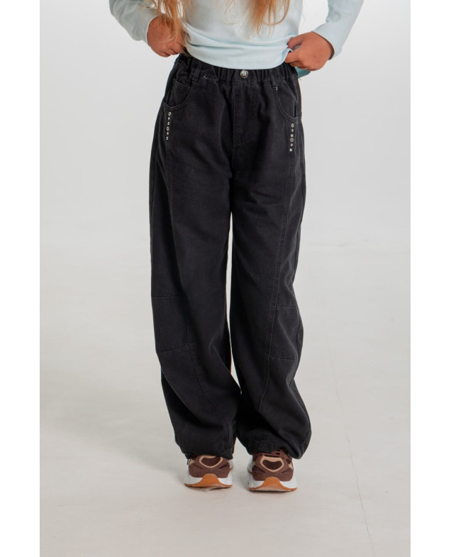 Джинси для дівчинки весна-осінь 26979 котон чорний baggy jeans заклепки 150(р) 