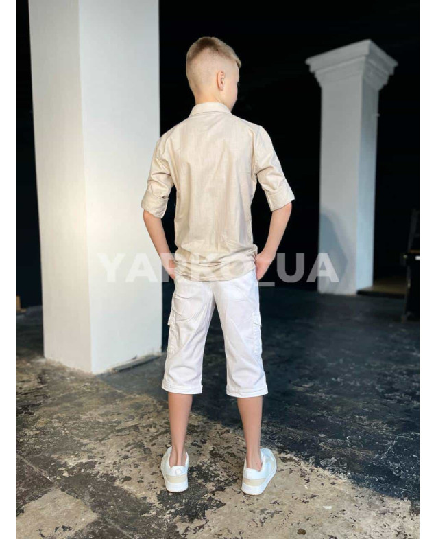 Сорочка для хлопчиків 22756-2 з котону базова 128(р)