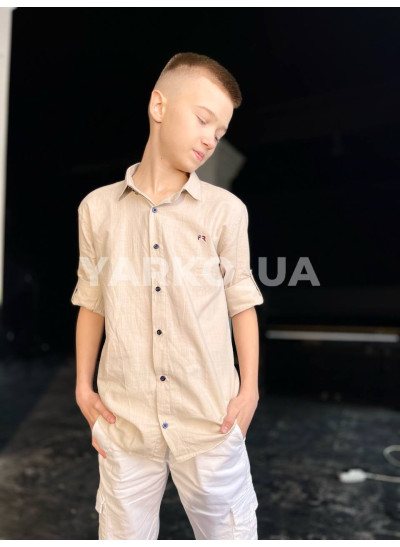 Сорочка для хлопчиків 22756-2 з котону базова 128(р)
