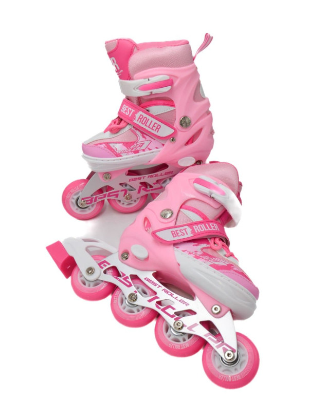 Ролики Best roller для дівчинки 36210-S рожевий колеса PU,d=6,5 см,устілка 17-18,5 см 30-33(р) 