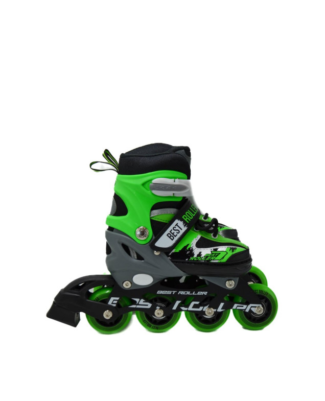 Ролики Best roller для дівчинки або для хлопчика 16540-S чорний/зелений колеса PU,d=6,5 см,устілка 17-18,5 см 30-33(р) 