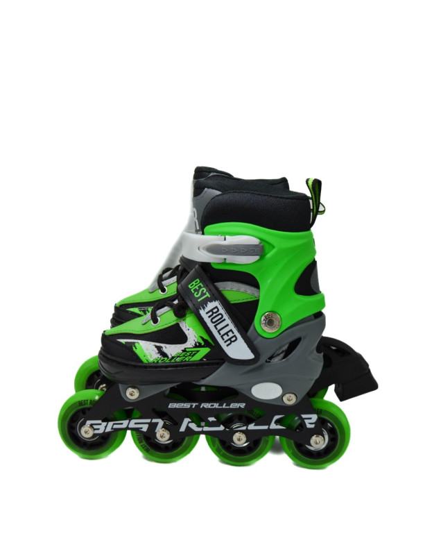 Ролики Best roller для дівчинки або для хлопчика 16540-S чорний/зелений колеса PU,d=6,5 см,устілка 17-18,5 см 30-33(р) 