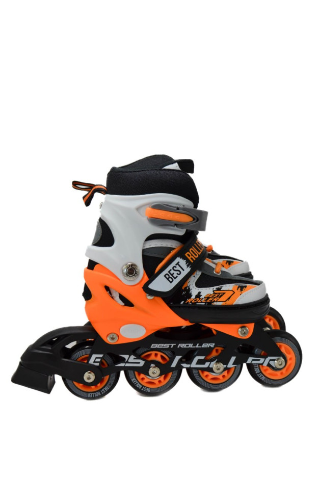 Ролики Best roller для дівчинки або для хлопчика 61720-S чорний/оранж колеса PU,d=6,5 см,устілка 17-18,5 см 30-33(р) 
