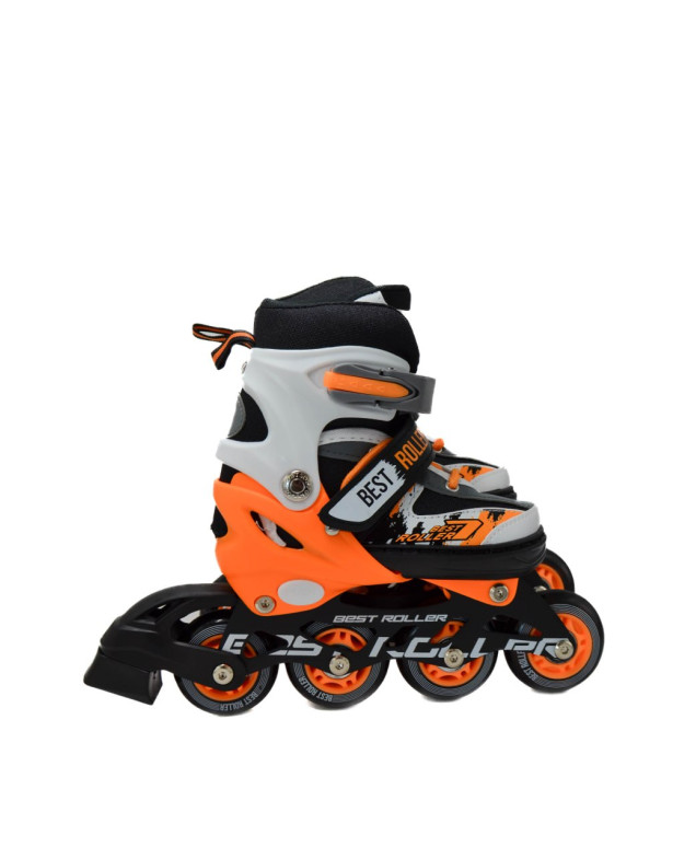 Ролики Best roller для дівчинки або для хлопчика 61720-S чорний/оранж колеса PU,d=6,5 см,устілка 17-18,5 см 30-33(р) 