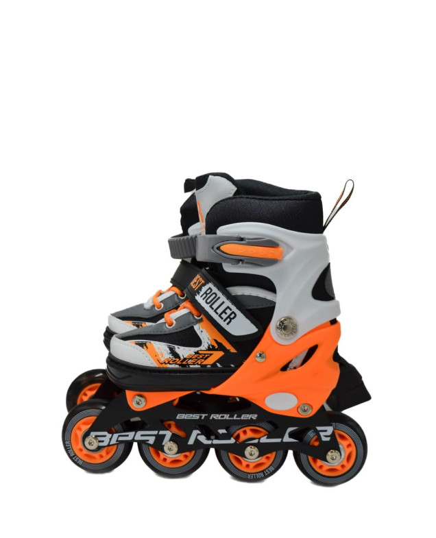 Ролики Best roller для дівчинки або для хлопчика 61720-S чорний/оранж колеса PU,d=6,5 см,устілка 17-18,5 см 30-33(р) 