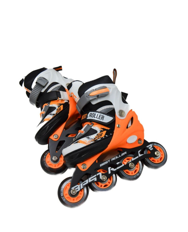 Ролики Best roller для дівчинки або для хлопчика 61720-S чорний/оранж колеса PU,d=6,5 см,устілка 17-18,5 см 30-33(р) 