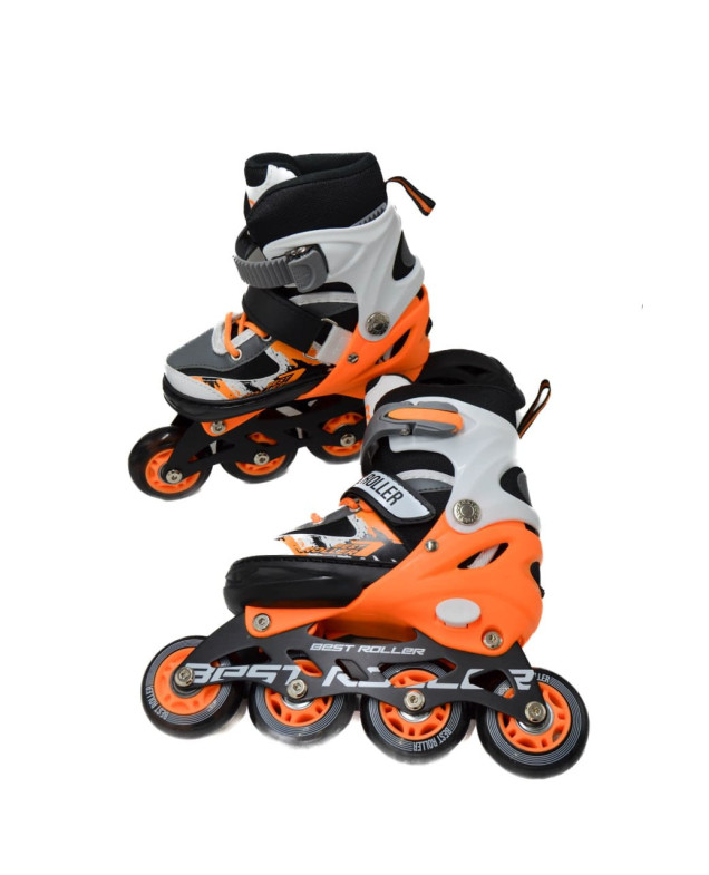 Ролики Best roller для дівчинки або для хлопчика 61720-S чорний/оранж колеса PU,d=6,5 см,устілка 17-18,5 см 30-33(р) 