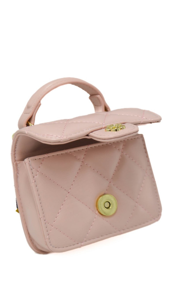 Сумка для дівчинки Y26-B1 екошкіра світло рожевий 12*10*4 міні цупка ручка