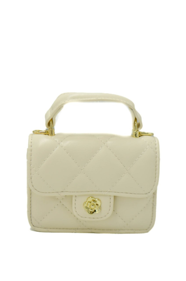 Сумка для дівчинки Y26-B1 екошкіра молочний 12*10*4 міні цупка ручка
