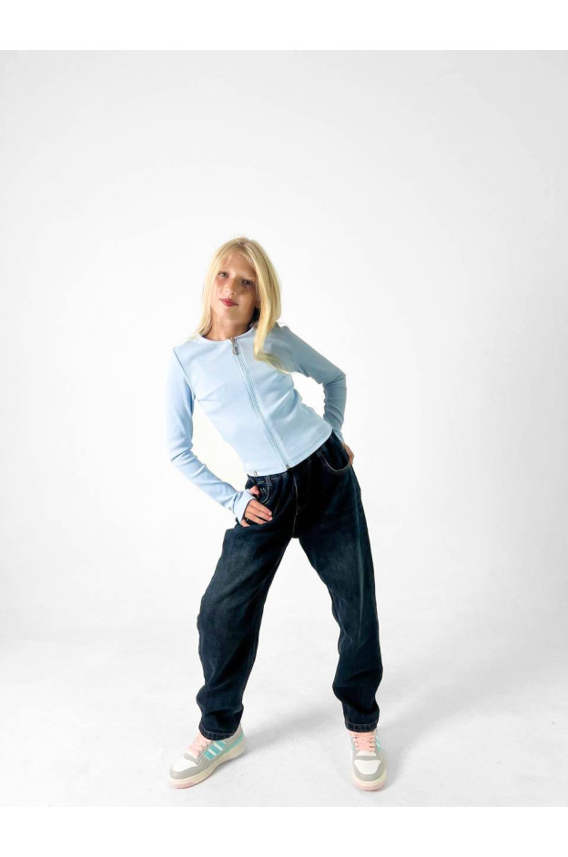Лонгслів для дівчинки весна-осінь SW197-Y5F22 котон блакитний Леяна 164(р) 