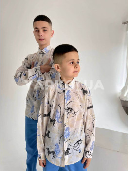 Сорочка для хлопчиків 60226808-22 з котону дизайн сафарі 110(р)