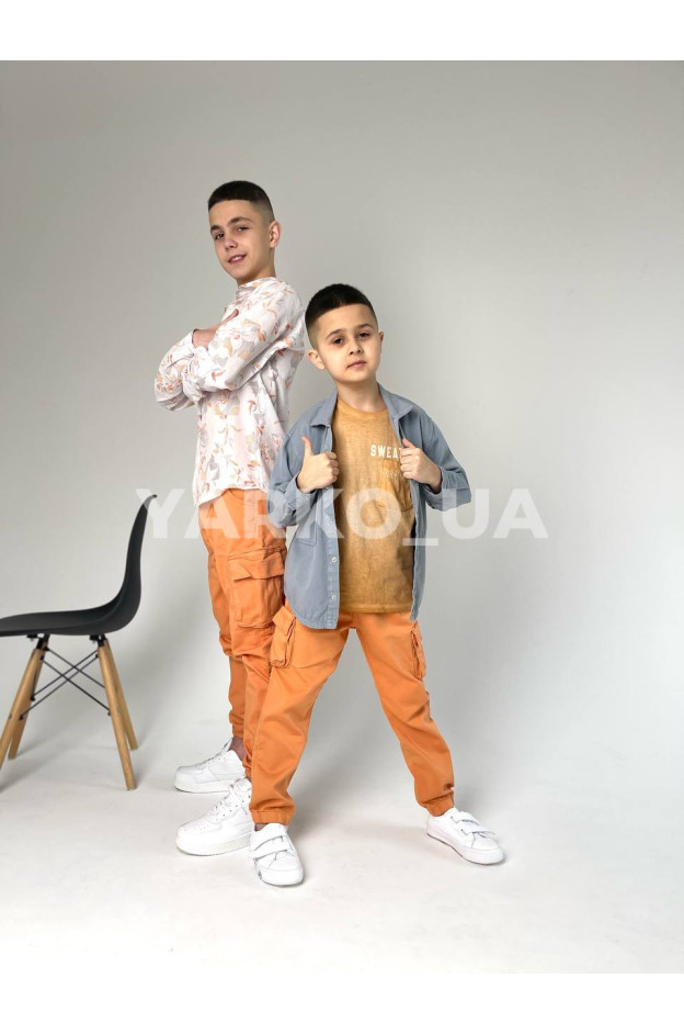 Сорочка для хлопчиків 60178374-98 з котону з довгим рукавом 116(р)