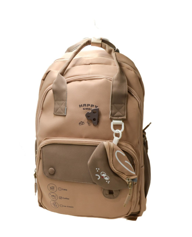 Рюкзак для дівчинки або для хлопчика S537# текстиль капучино 45*30*17 Coffee