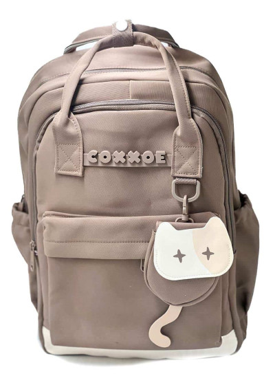 Рюкзак для дівчинки S433 текстиль коричневий 42*30*16 COXXOE