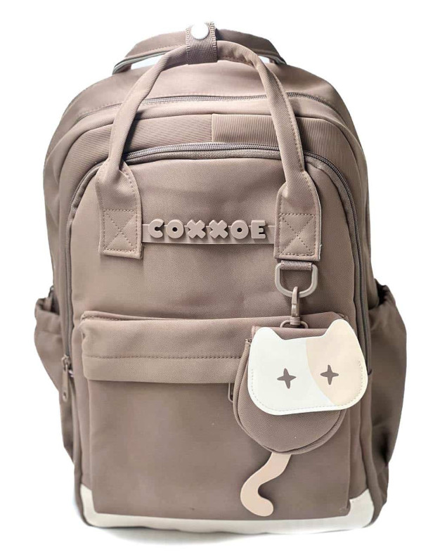 Рюкзак для дівчинки S433 текстиль коричневий 42*30*16 COXXOE