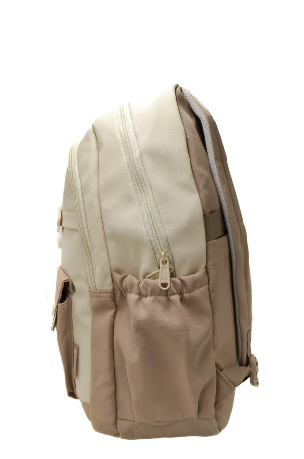 Рюкзак для дівчинки S470# текстиль лате/беж 46*31*15 Зайчик з зірочкою