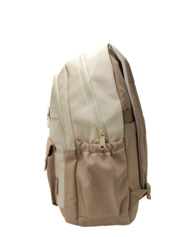 Рюкзак для дівчинки S470# текстиль лате/беж 46*31*15 Зайчик з зірочкою