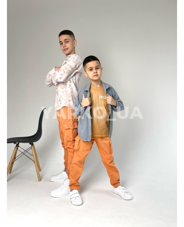 Сорочка для хлопчиків 60178374-98 з котону з довгим рукавом 152(р)